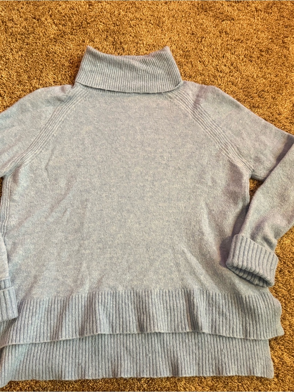 J. Crew Pale Blue Cashmere-Blend Turtleneck Sweater